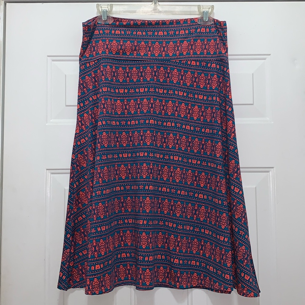 4/$10 LuLaRoe size XL teal/coral skirt